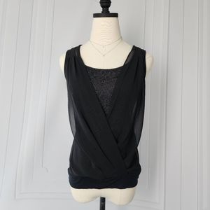 Express Black Sleeveless Wrap Blouse Top